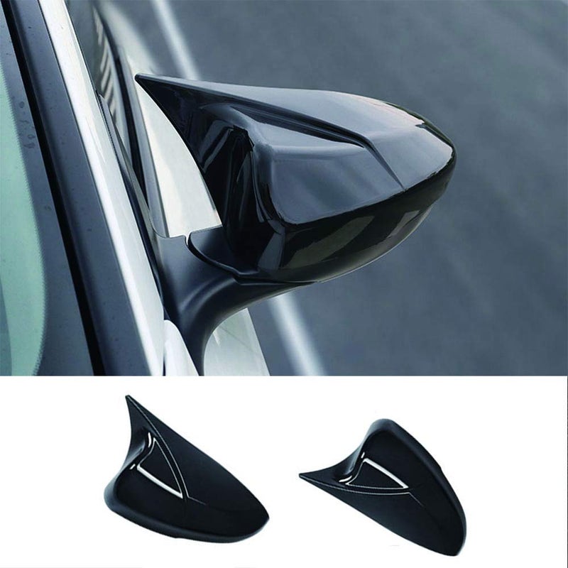 XITER ABS Electroplated Finishes Style Cow Horn All Inclusive Rearview Mirror Cover Door Side Moulding Trim Generation For Honda Accord 10th 11th 2018-2025-with Turn Signal,Glossy Black - Image 1